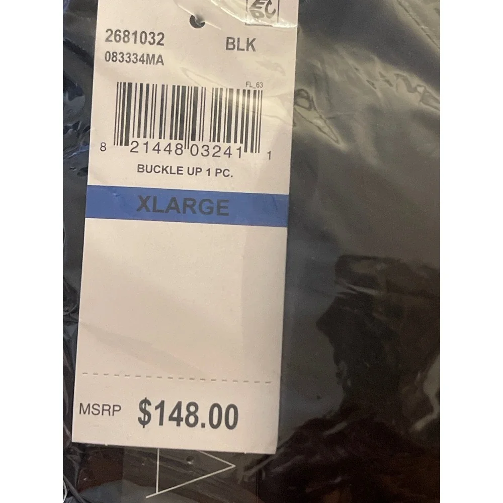 Soluna Buckle‎ Up One Piece Bandeau Swimsuit Black Women's Size XL